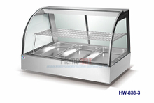 HW-838-3 Curved glass warming showcase(3-pan)