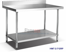 HWT-2-712RP 2-deck Working table with Splashback(round tubes)