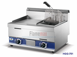 HGG-751 gas griddle with gas fryer